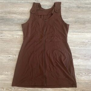 ASOS Curve Brown Sleeveless Zip-Front Sheath Dress